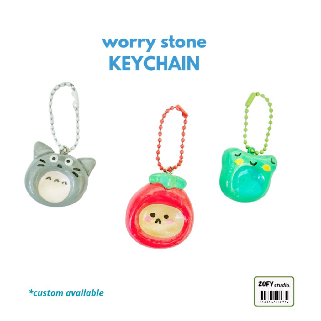 Worry Stone Clay Keychain | Clay Keychain Worry Stone Custom