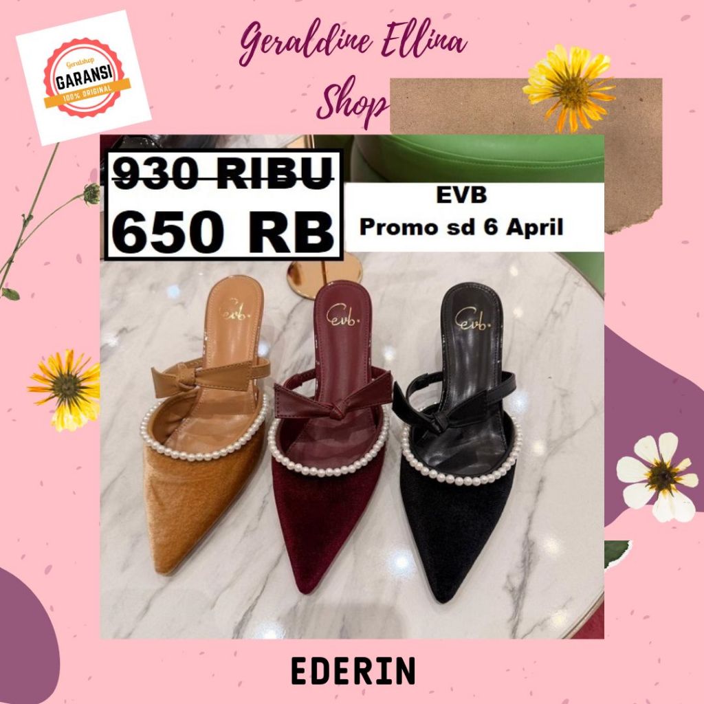 Sepatu heels wanita sale Evb 100% ORI STORE seri EDERIN