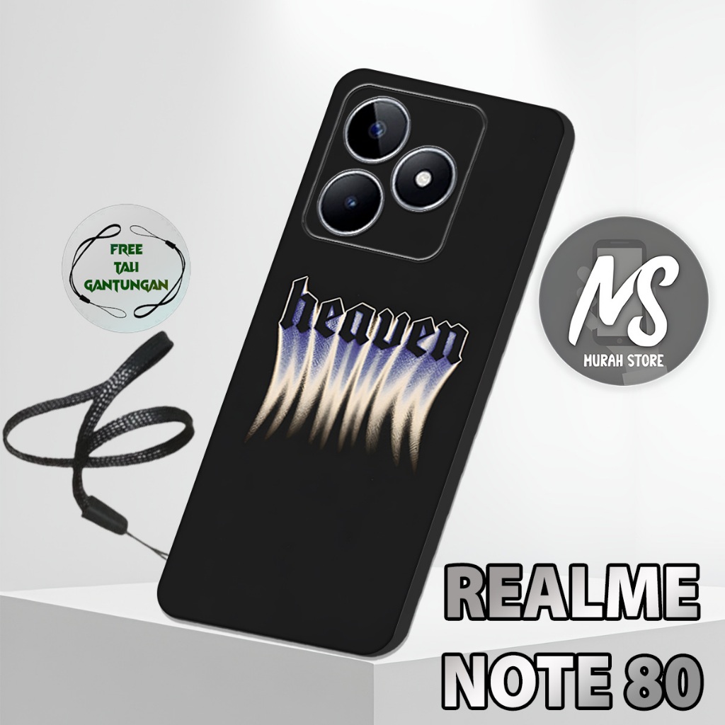 MS42 / Softcase Karet  REALME NOTE 80 + TALI GANTUNGAN HP / Motif Api / Case Hp REALME NOTE 80 / Sil