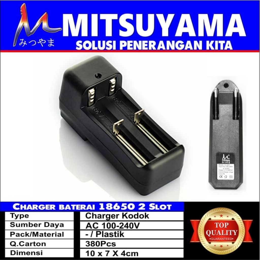 CHARGER BATERAI 18650 2 SLOT MITSUYAMA