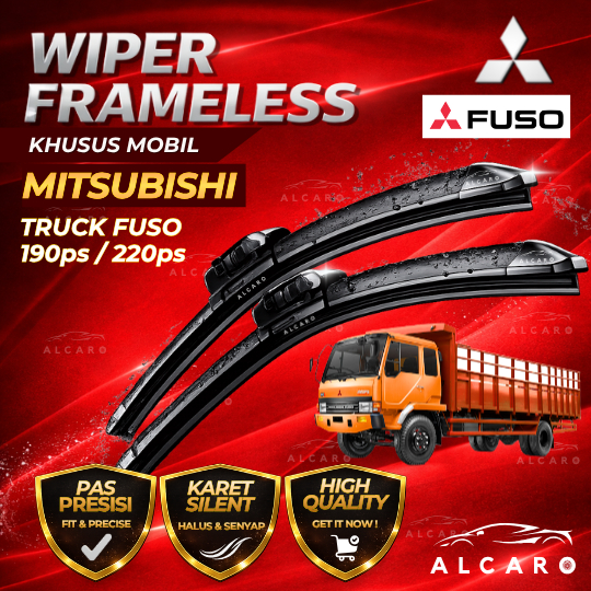 Alcaro Wiper Frameless Truk FUSO 190PS 220PS Original Premium - Wiper Truk FUSO 190PS 220PS - Wiper 