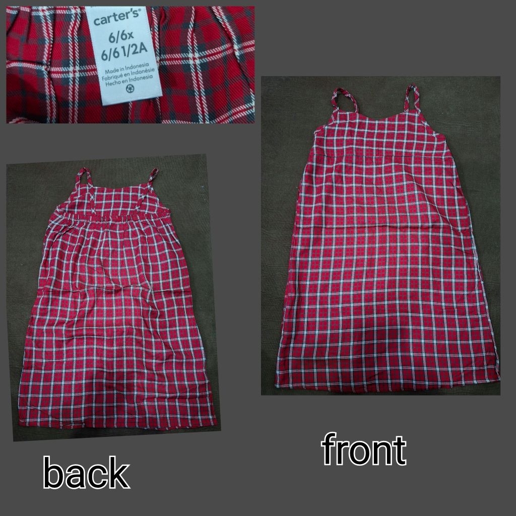 DRESS ANAK KATUN CARTER/DRESS ANAK/DRESS KOTAK KOTAK/DRESS ANAK MURAH