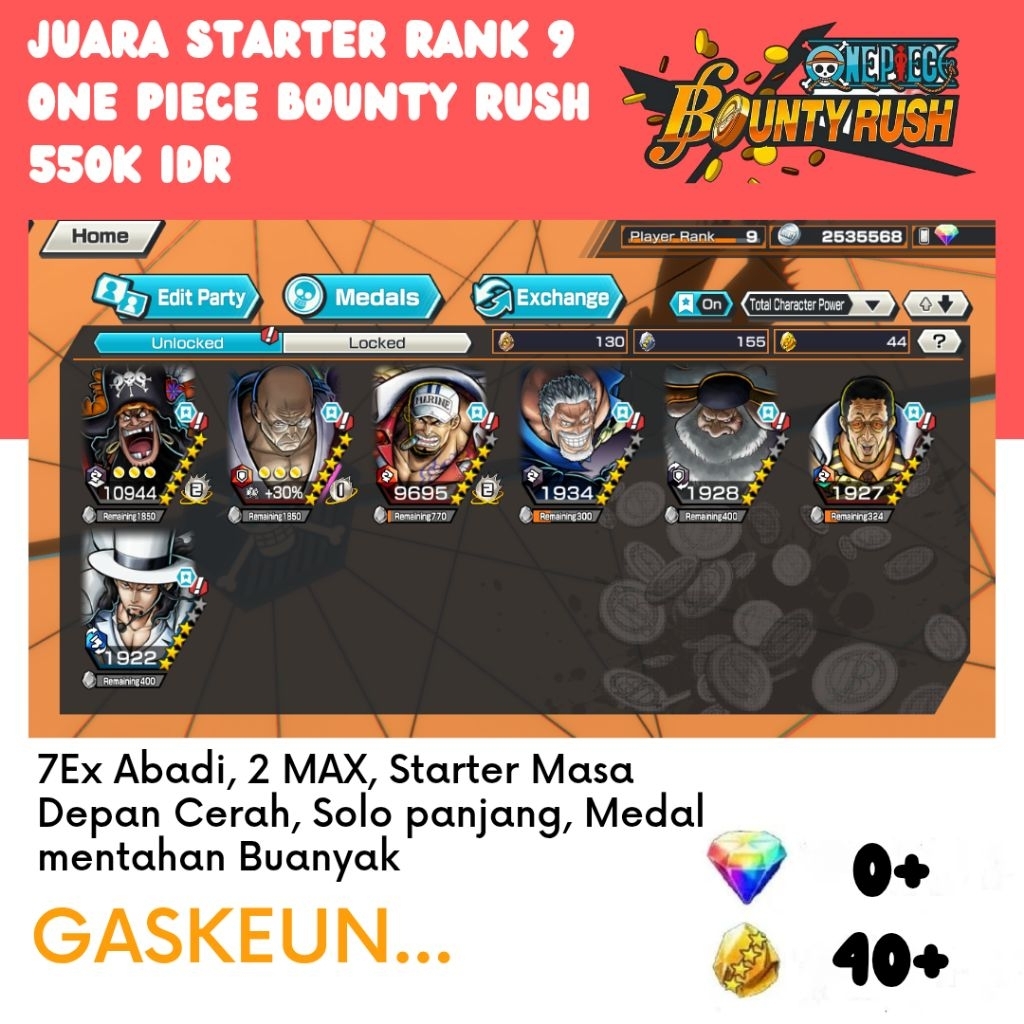 Extreme Meta Abadi OPBR 7EX 2MAX Original Android dan IOS Games One Piece Bounty Rush