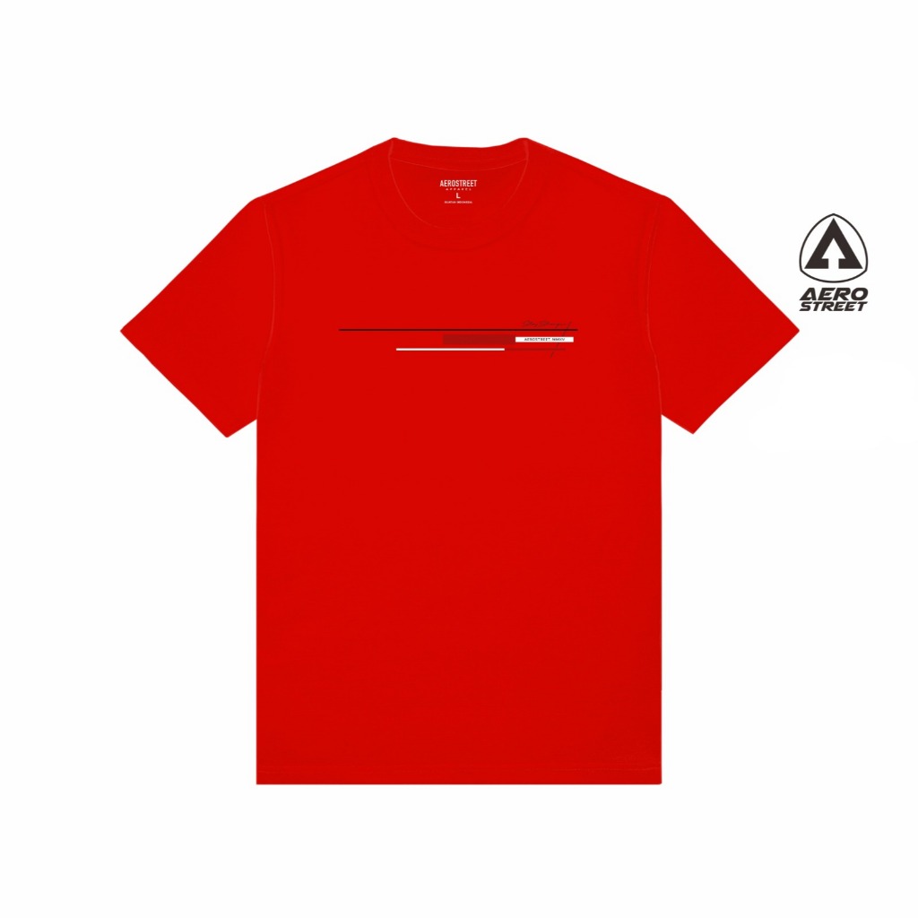 Aerostreet Stronger Kaos Unisex Merah T-shirt Pria Wanita Casual Cotton Combed Adem Tidak Panas