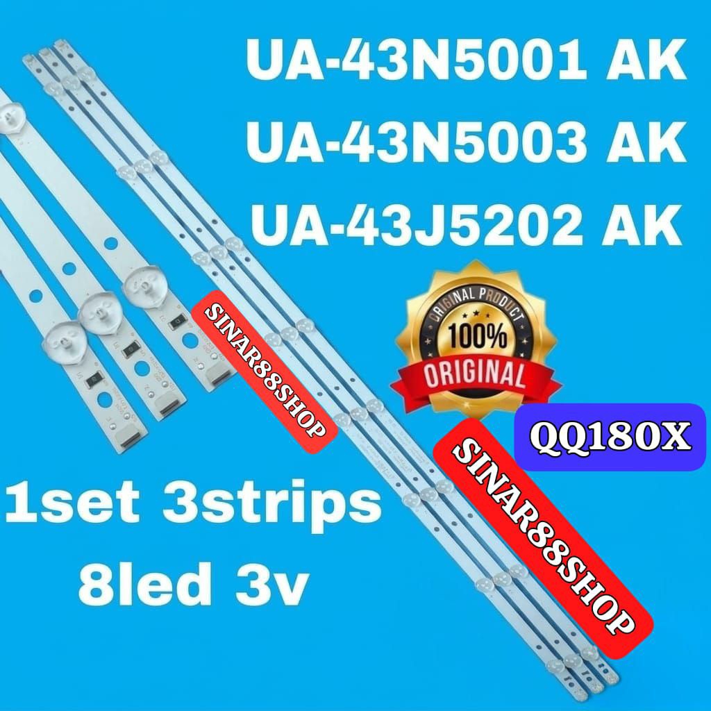 QQAA179 BACKLIGHT TV LED SAMSUNG 43 INC UA 43N5001 43N5003 43J5202 AK LAMPU BL 43N 43J 8K 8 KANCING 