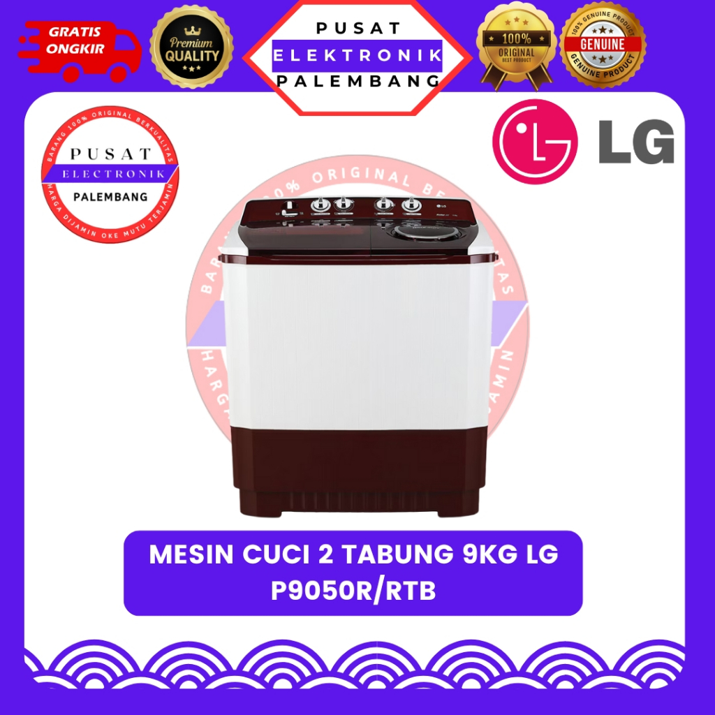 MESIN CUCI 2 TABUNG LG P9050R MESIN CUCI 2 TABUNG 9 KG PALEMBANG