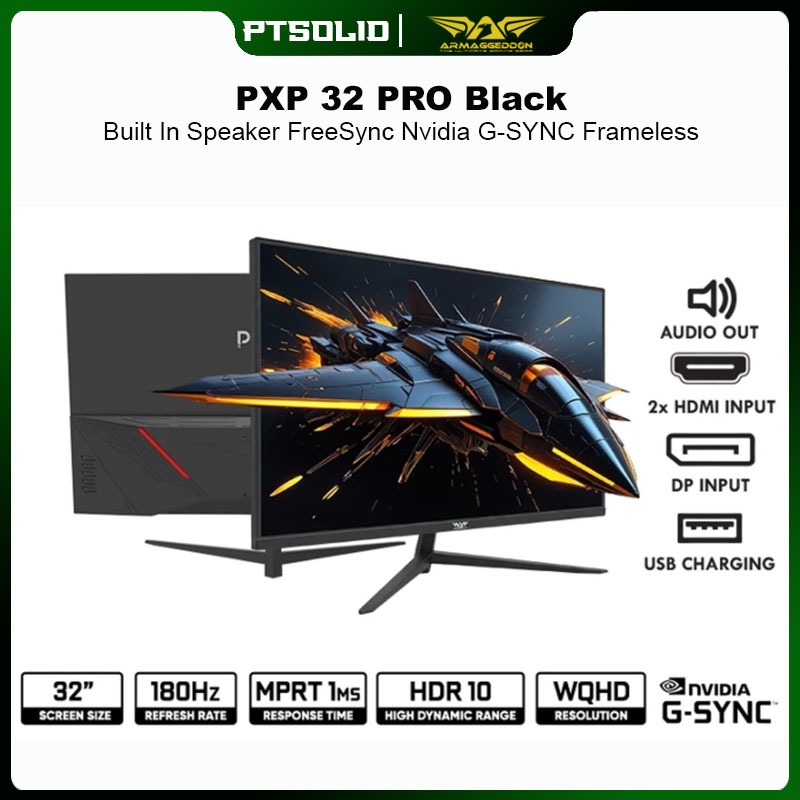 Monitor Gaming Armaggeddon 32" 2K WQHD IPS 180Hz 1Ms HDR Nvidia Gsync PXP 32 PRO | Garansi 3 Tahun