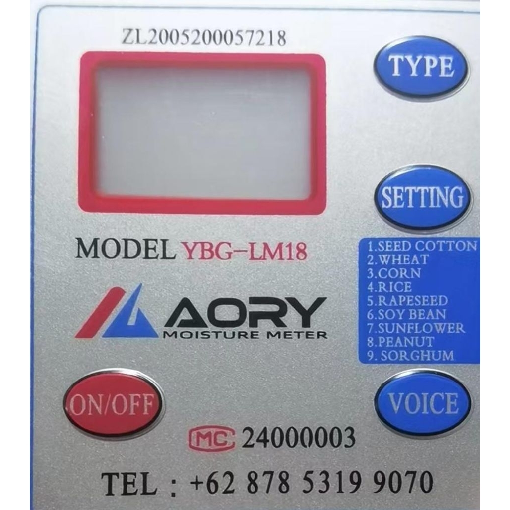 LM-18 AORY MOISTURE METER (Tester jagung, beras, kopi, kacang2an, dll.)
