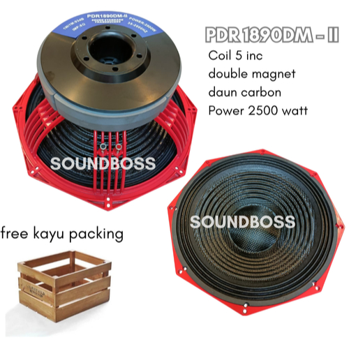 Komponen Speaker 18 inch Double magnet PDR-1890DM-ll coil 5 inch  Power 2500 watt  coil 5 inc