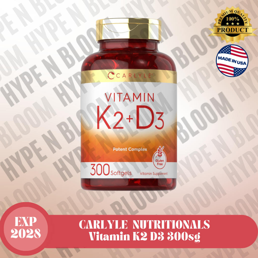 Vitamin D3 10000 iu K2 MK7 200 mcg Carlyle 300 softgels vit d3k2 D3+K2 softgel bone 10000iu 200mcg