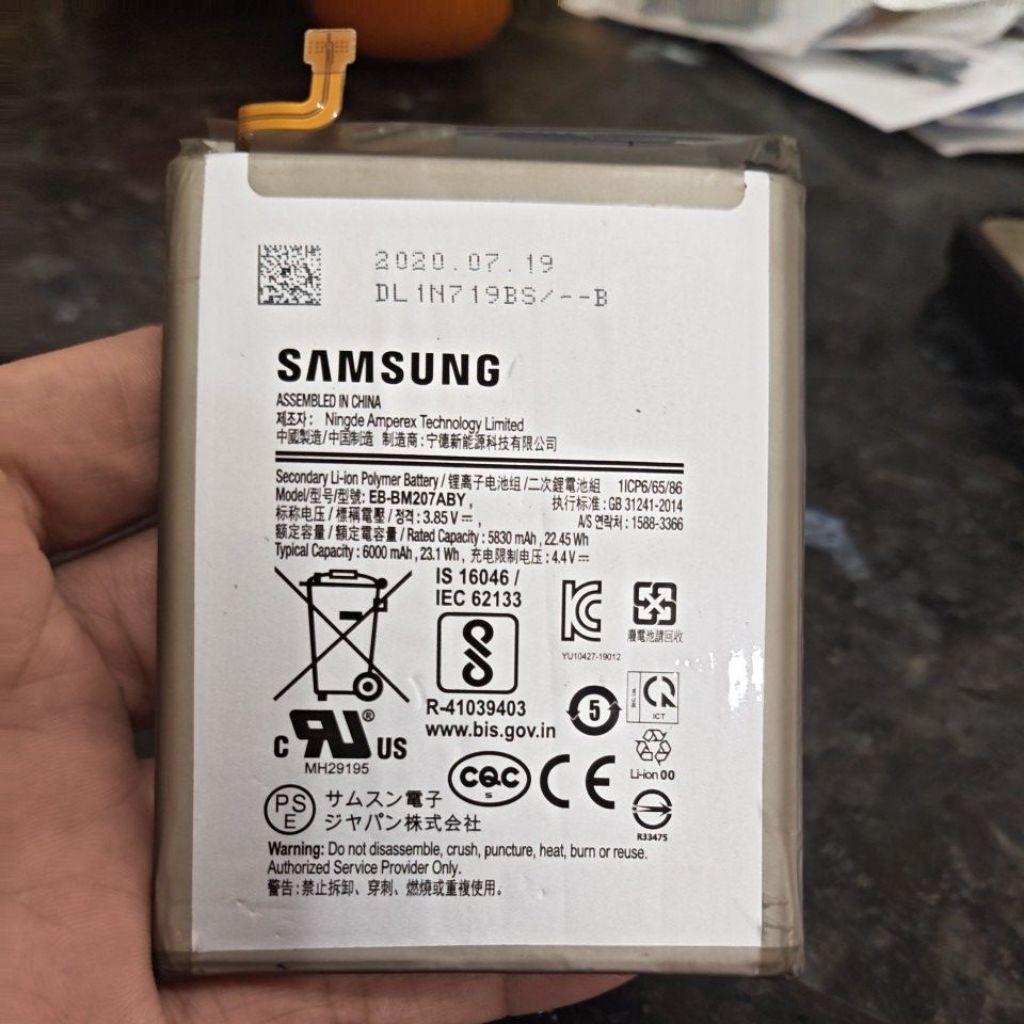 baterai samsung M21 ori copotan