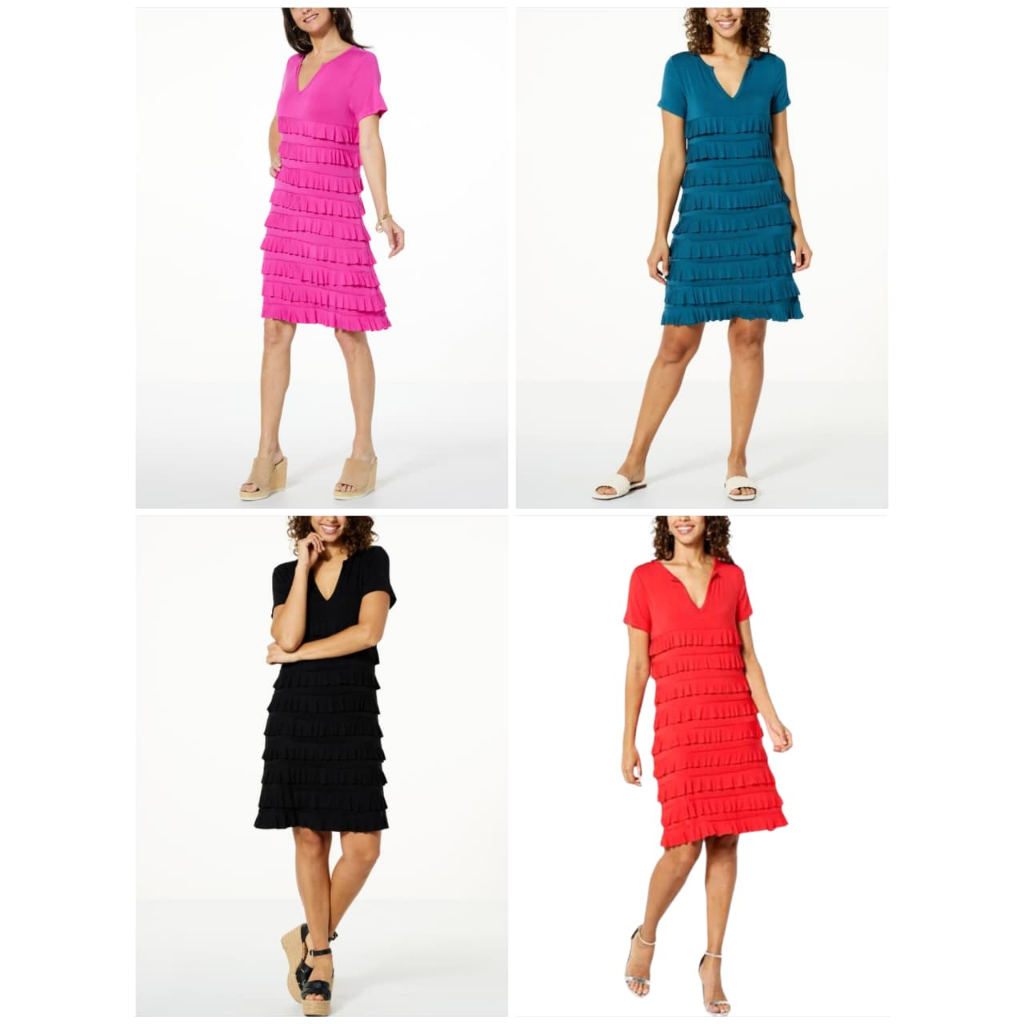 Dress Colleen Lopez Empire Dress with Ruffle Tiers Dress