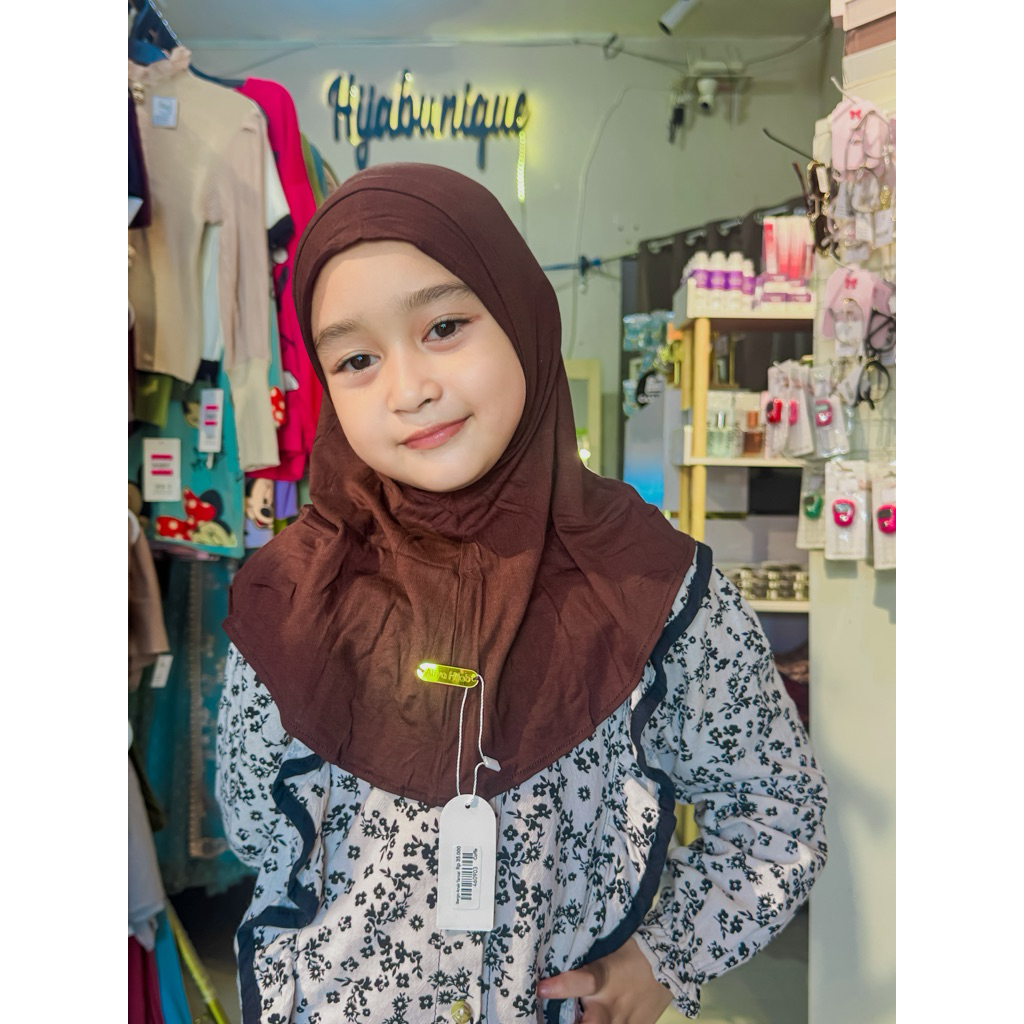 Hijab Bergo Anak Karet Dagu Tancel