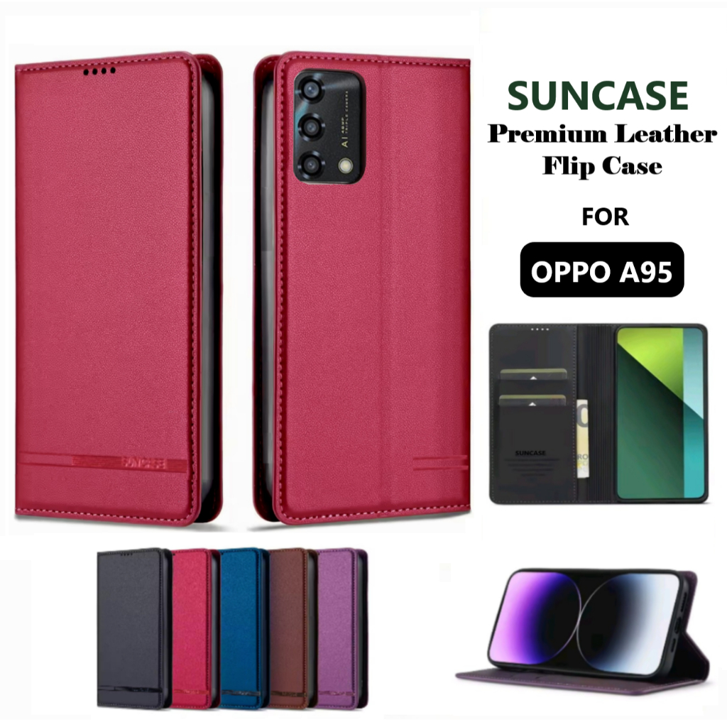 CASE HP  for OPPO A95 FLIP WALLET Premium FLIP CASE Casing hp KULIT FLIP COVER HP PELINDUNG HANDPHON