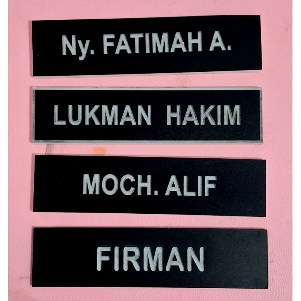 Nametag dada grafir / ukir papan nama tni polri guru asn karyawan dll