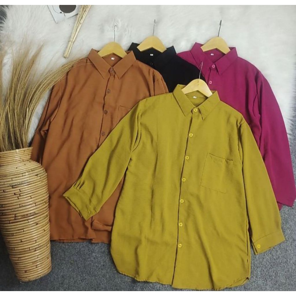 KEMEJA CRINKLE SUPER JUMBO LD 130 140 150