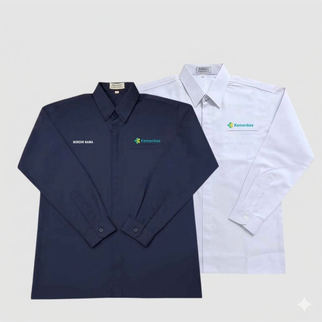 Terbaru kantong 1 Kemenkes kemeja Kemenkes seragam Kemenkes baju Kemenkes pdh Kemenkes full bordir..