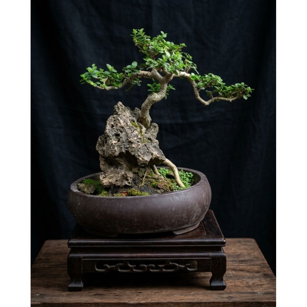 Bonsai mame Sancang on the rock siap pajang