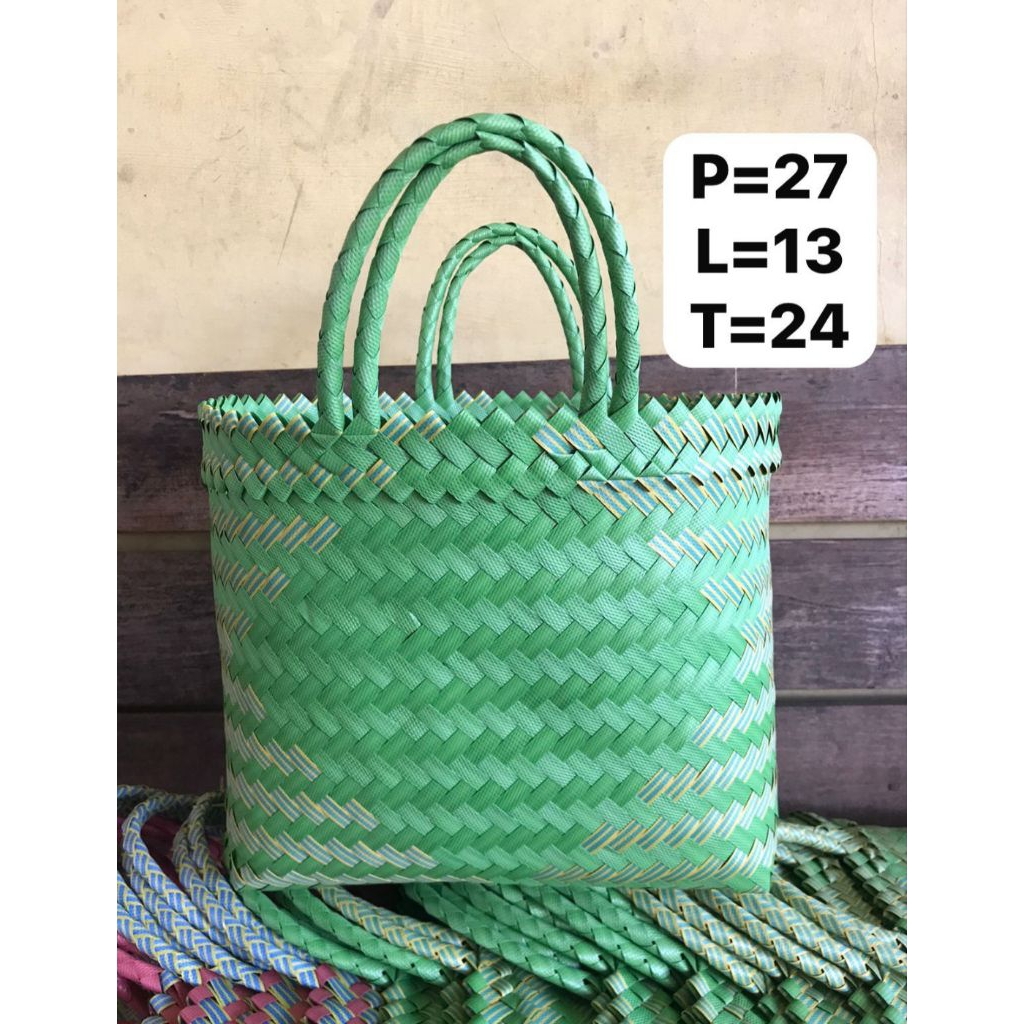 tas anyaman/ tas belanja bahan plastik