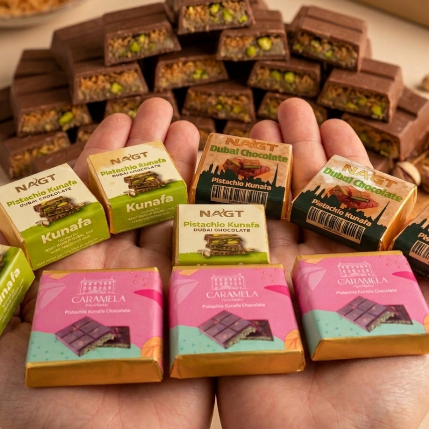 Coklat Dubai Caramela 1KG / 500GR / 250GR Original 100% Saudi Arab Mini Pistachio Kunafa Cokelat Dubai Premium