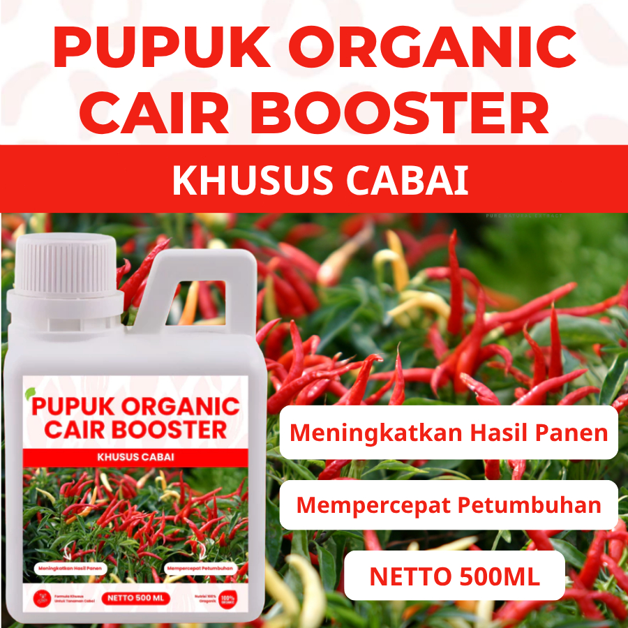 POC Booster Cabai 500ml - Pupuk Organik Cair Pelebat Buah Cabe & Anti Rontok - Nutrisi ZPT Lengkap