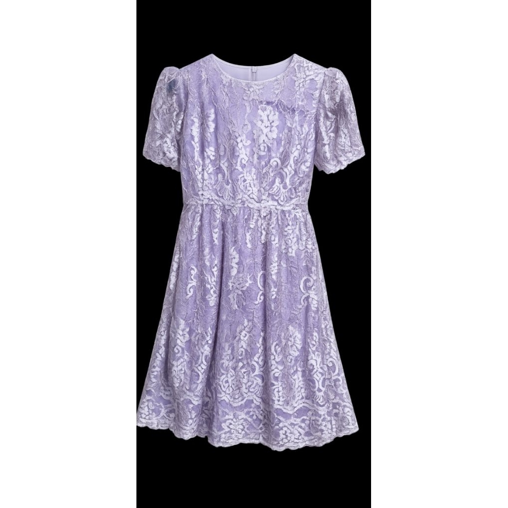 dress brukat anak lilac-preloved
