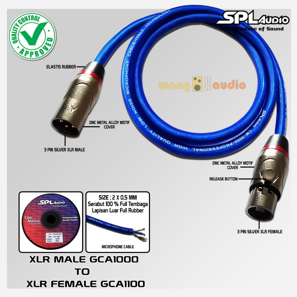 SPL AUDIO CM-5000 - Kabel audio / kabel microphone XLR Male 1000 SLV to XLR Female 1100 SLV SPL AUDI