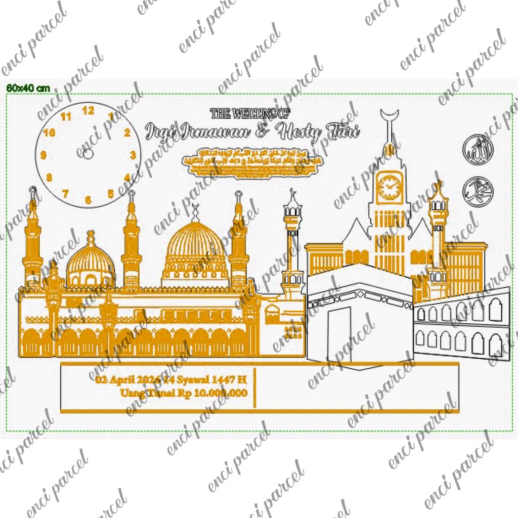 kode 338 set dekorasi mahar miniatur ka'bah masjidil haram makkah masjid nabawi madinah mekkah baitu