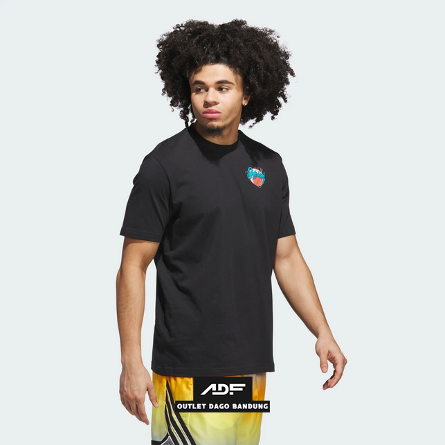 Kaos Basket Pria ADS Nothing But Net Graphic Tee Black JV8428