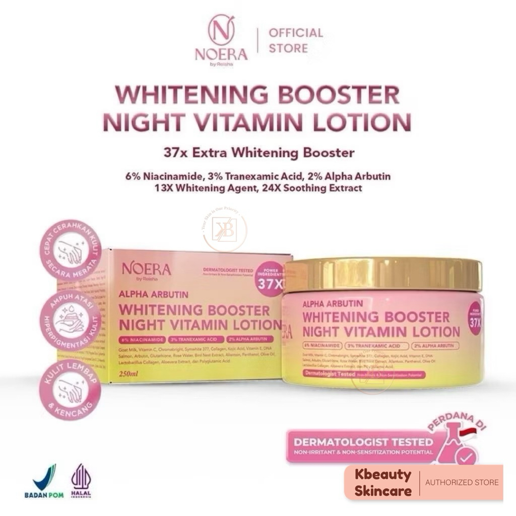 NOERA - HB Dosting Sultan Whitening Booster Night Vitamin Lotion | Whitening Lotion Pemutih Badan