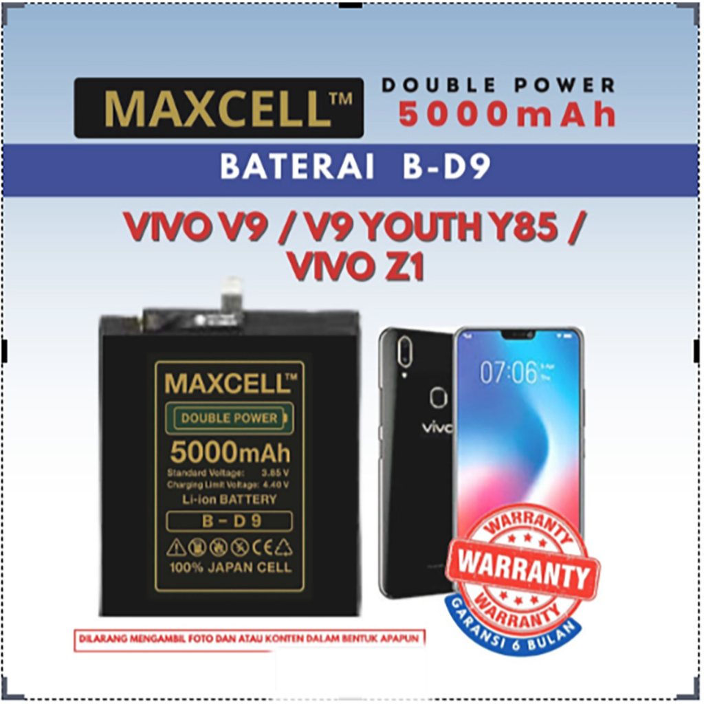 Baterai B-D9 Compatible ViVO V9 / V9 Youth Y85 / ViVO Z1 Double Power 5000mAh