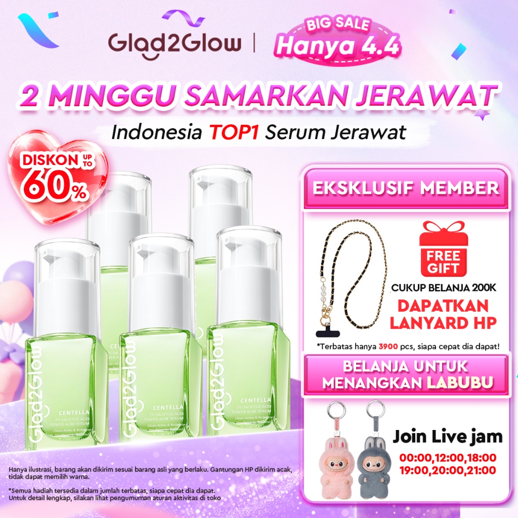 Glad2Glow Centella Salicylic Acid Power Acne Serum skincare serum wajah Eksfoliasi Wajah skincare bp