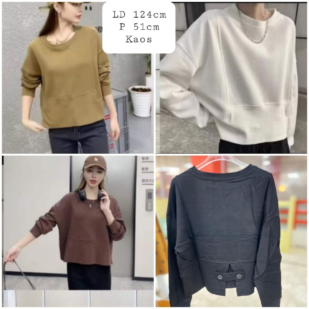 Kaos Lengan Panjang Wanita Import
