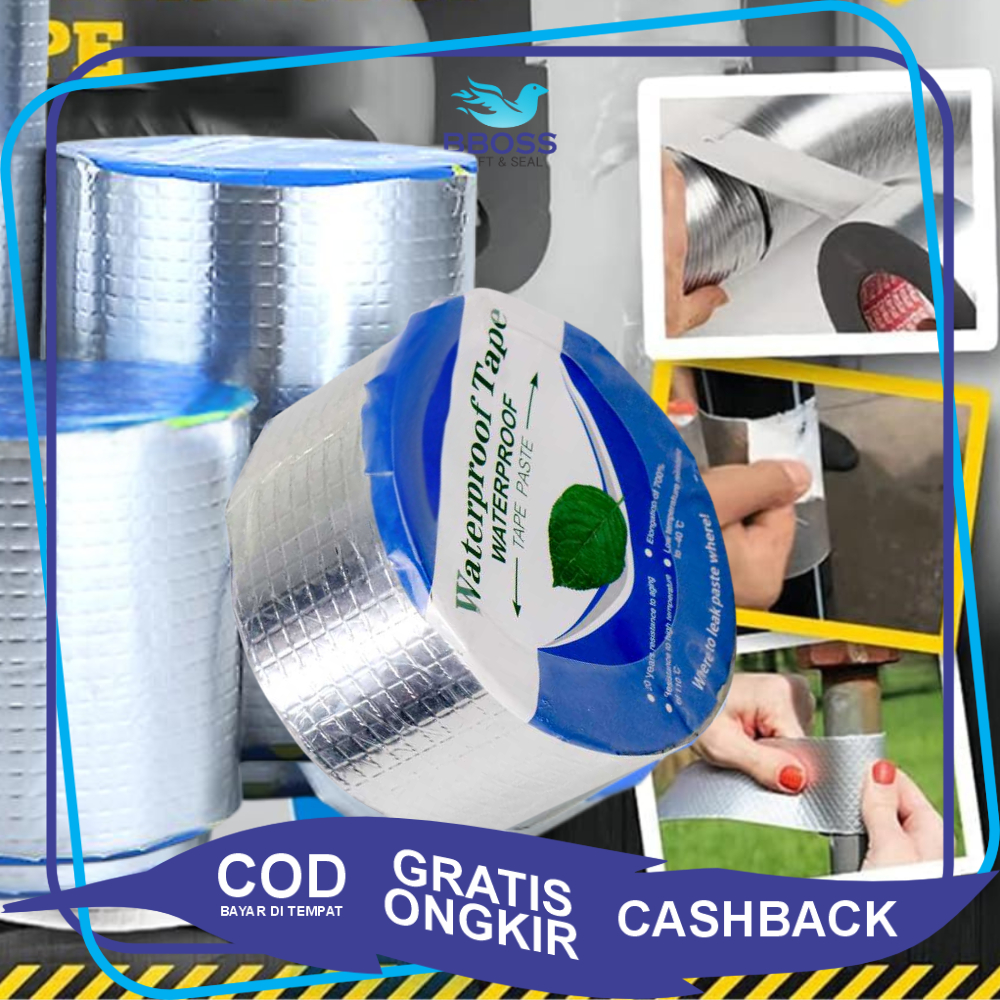 [BBOSS] Lakban Anti Bocor Aluminium Anti Rembes Air - Super Strong Foil Tape Aluminium Waterproof