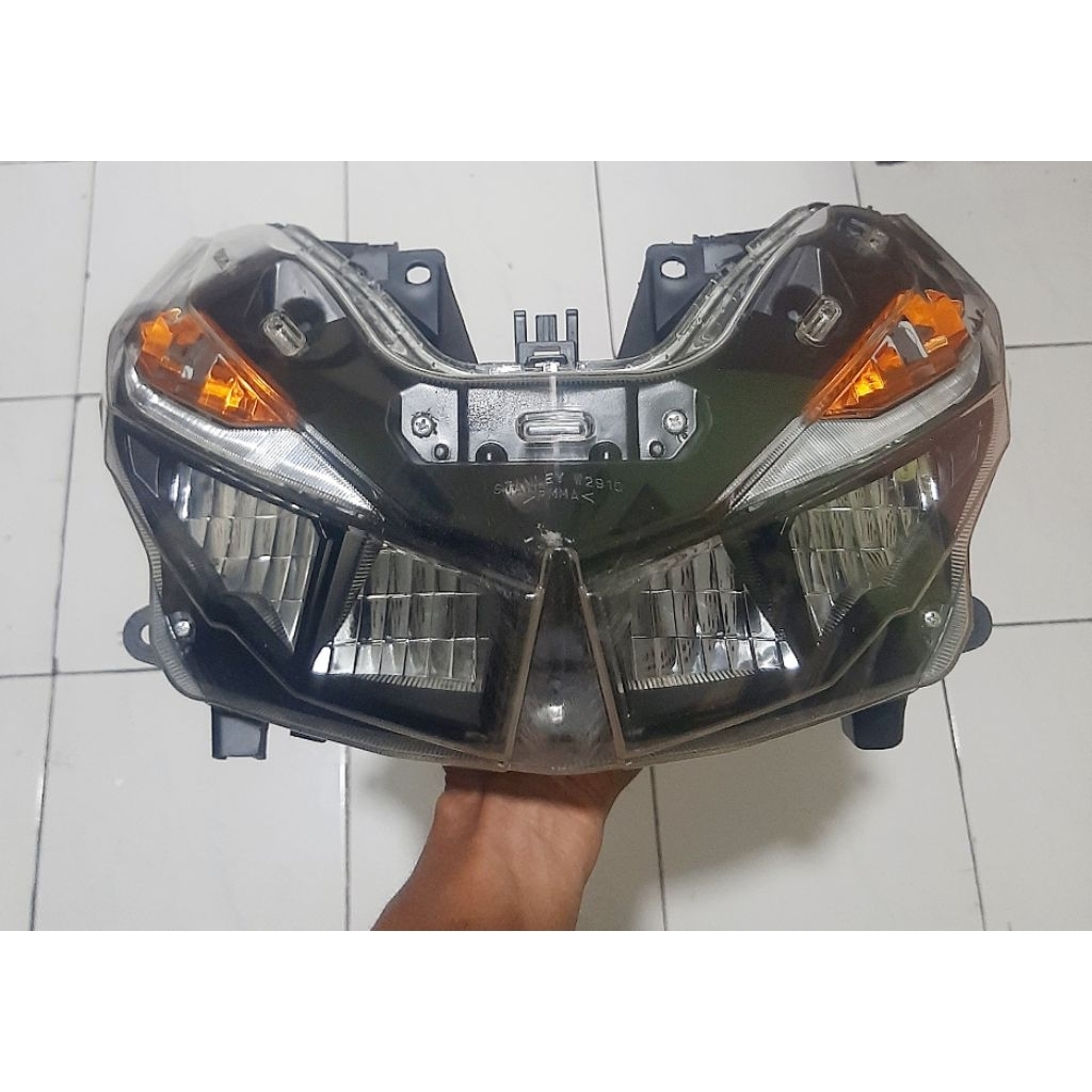 headlamp lampu depan set custom black sen orange honda vario led old 125/150