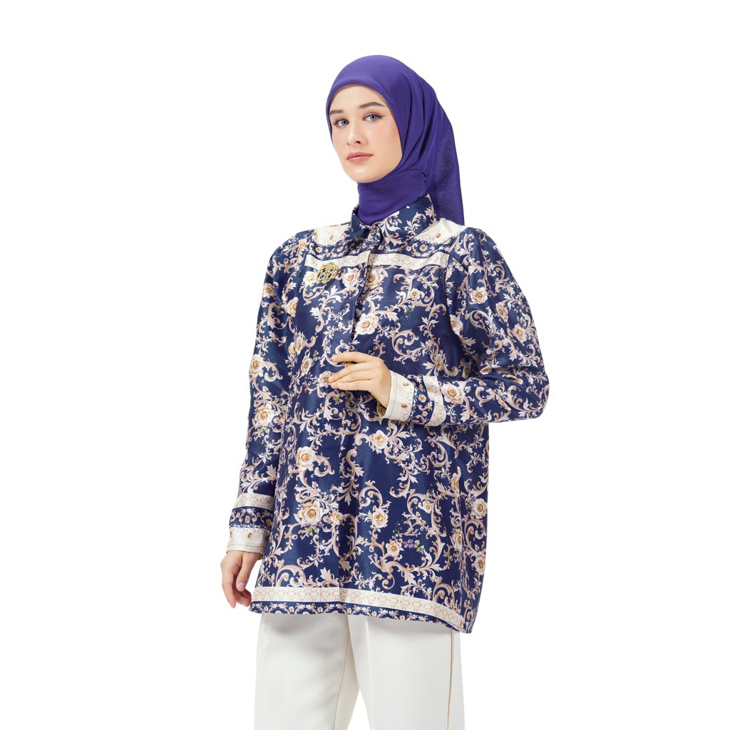 Nada Puspita An-Nisa Puff Sleeve Shirt Navy XXL