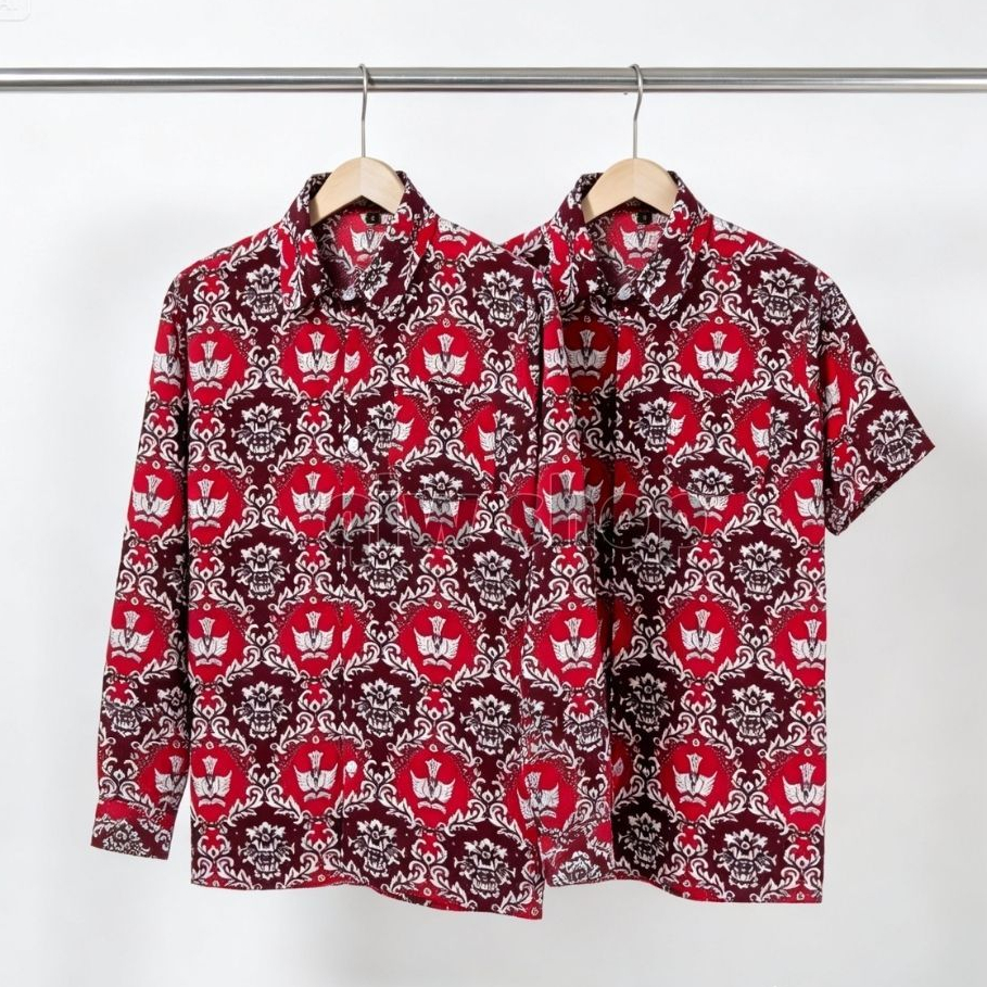 Seragam Batik Sekolah SD MI Motif Tutwuri | Kemeja Batik Anak Laki Perempuan Unisex Cowok Cewek | Pa