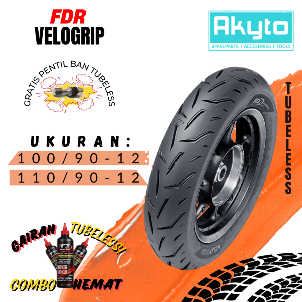 BAN FDR VELOGRIP RING 12 / BAN TUBELESS / BAN MOTOR R12 / BAN PCX NMAX SCOOPY / BAN MOTOR FDR / TUBE