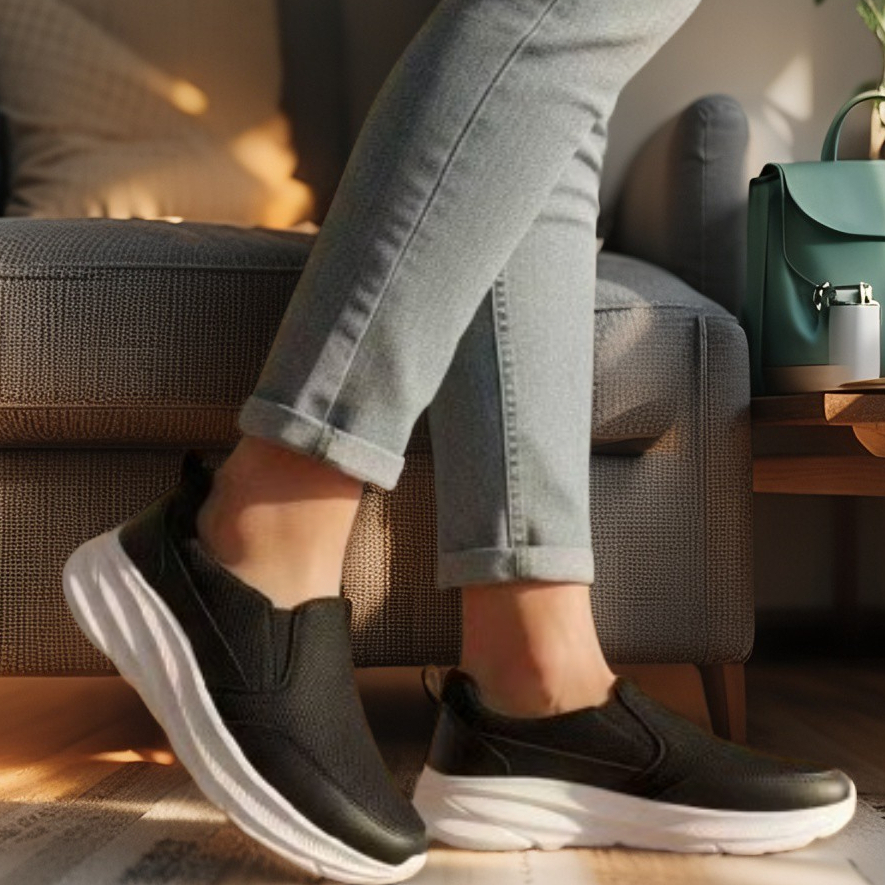 Sepatu Slip On Pria & Wanita Hitam Putih Tanpa Tali - Sepatu Sekolah Hitam Putih Sneakers Slip on Co
