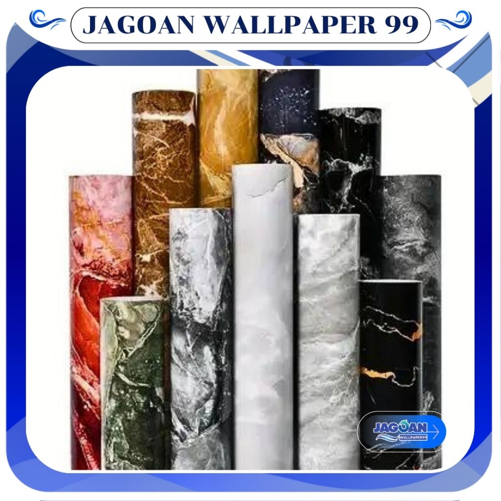Wallpaper dinding motif marmer pvc premium Anti Air