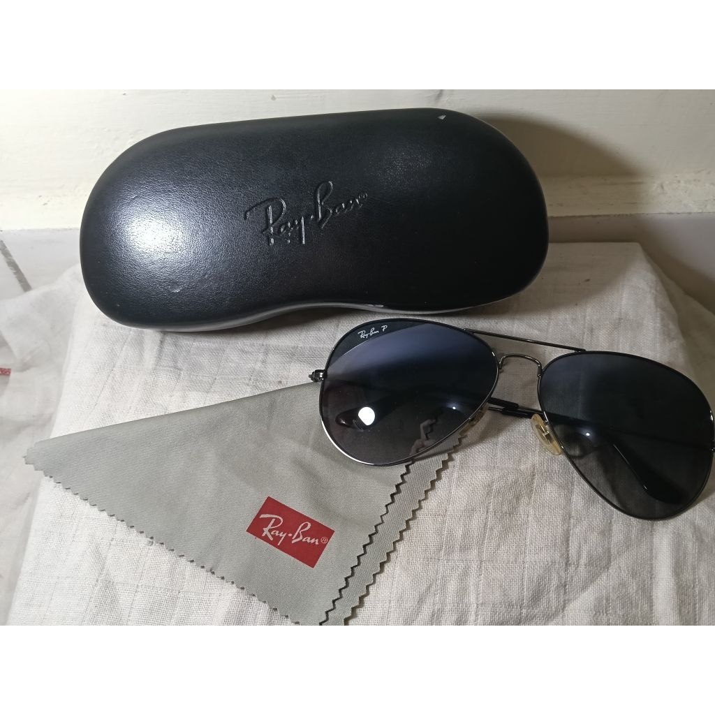 Kacamata Hitam Ray-Ban Aviator Classic RB3025 004/78 Gunmetal Polarized - Original
