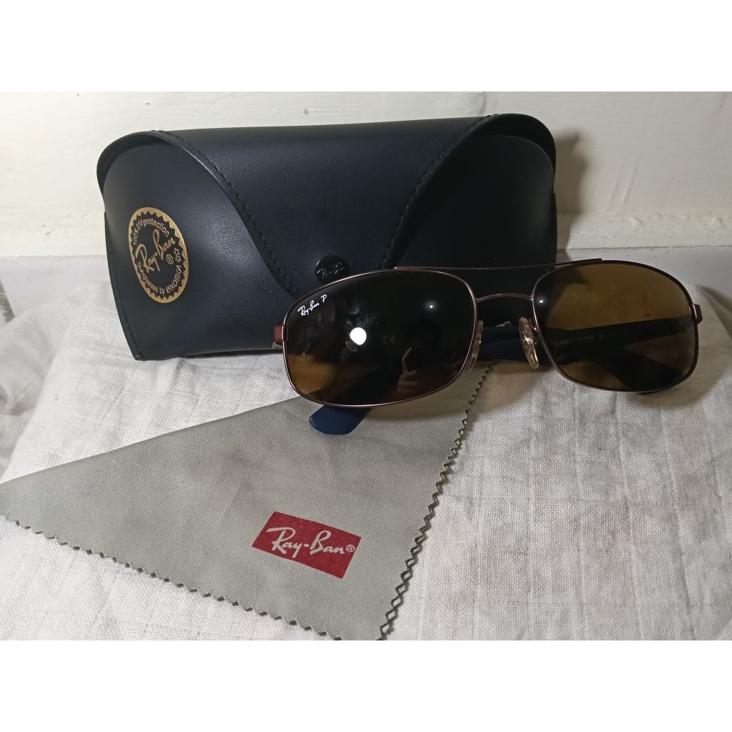 Kacamata Hitam Ray-Ban RB3527 Polarized - Matte Brown / Copper (Original)