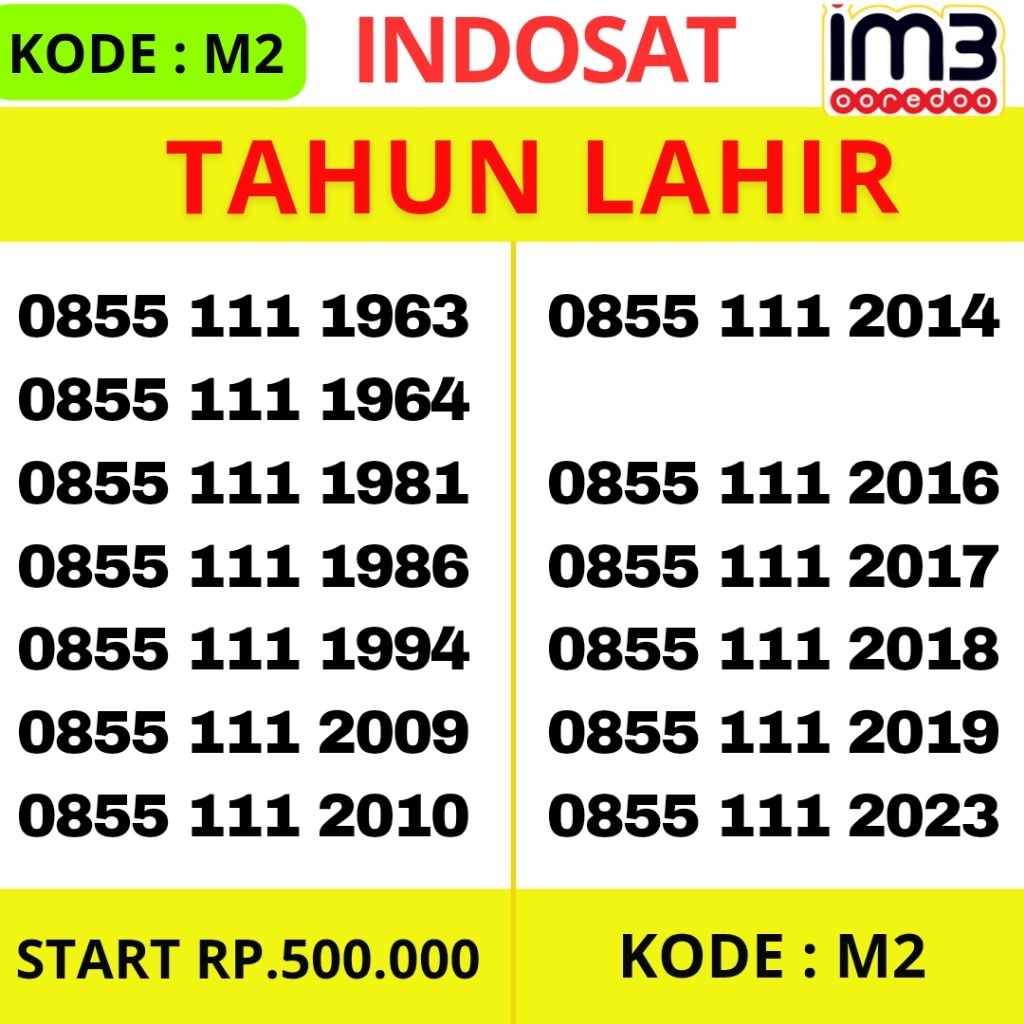 Nomor Cantik Im3 Indosat 1111 Tahun Triple Super Abab 0856 Kartu Perdana Indosat im3 Support 4g lte 