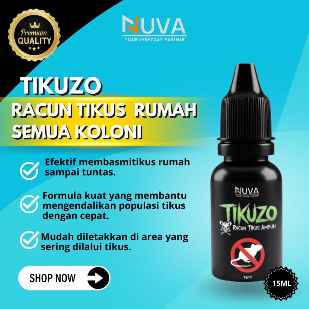 NUVA TIKUZO Anti Tikus Cair Super Ampuh | Racun Tikus Rumah & Sawah | Tuntas Sampai Sarang