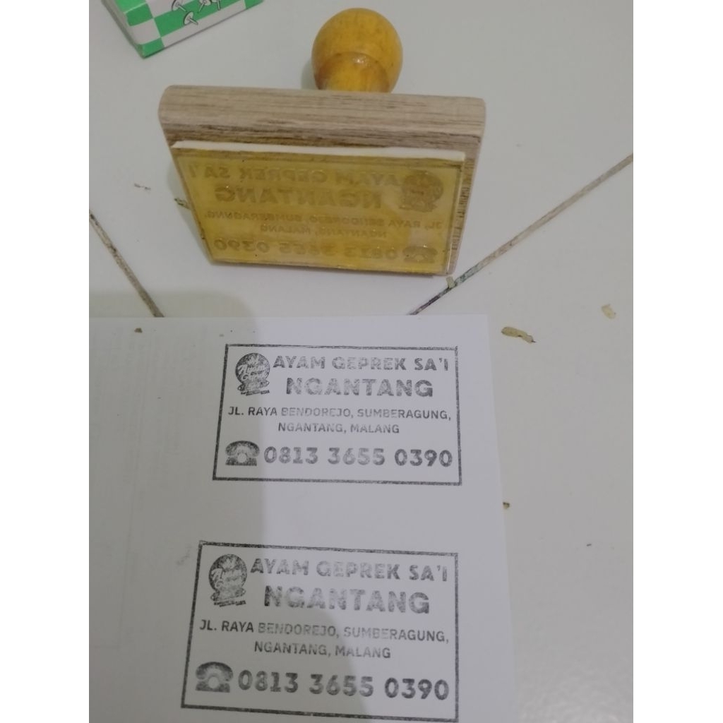 stempel kayu jumbo custom ukuran sesuai request