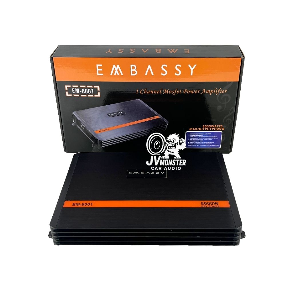 Power Monoblok Embassy EM-8001 1Channel Mosfet Power Amplifier Class D