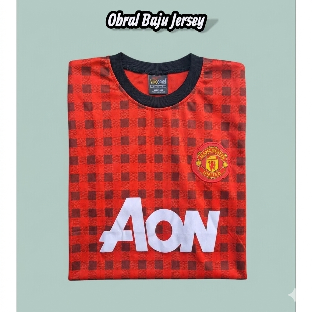 Baju Bola MU Retro Lengan Panjang /  Jersey Manchester United Vintage / Kaos Bola Dewasa