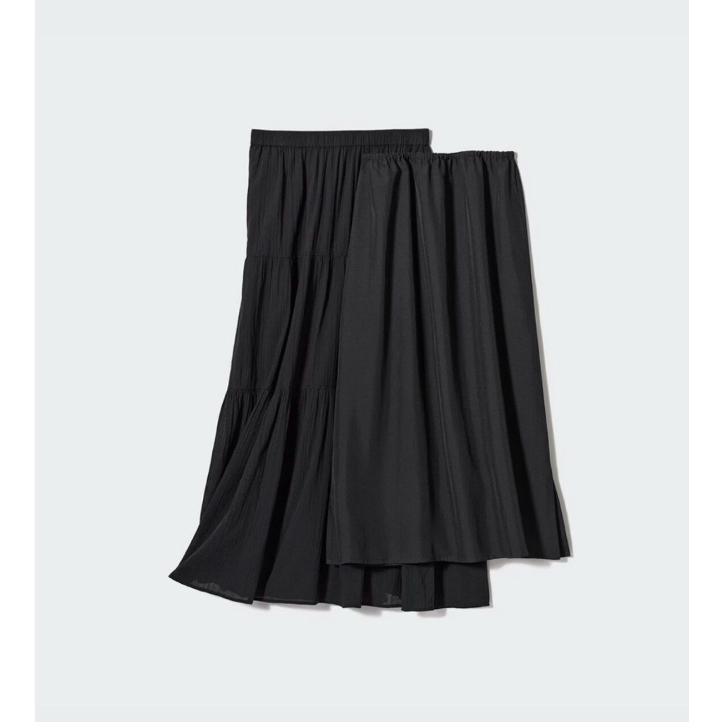 PL Uniqlo - Crinkle Cotton Tiered Skirt