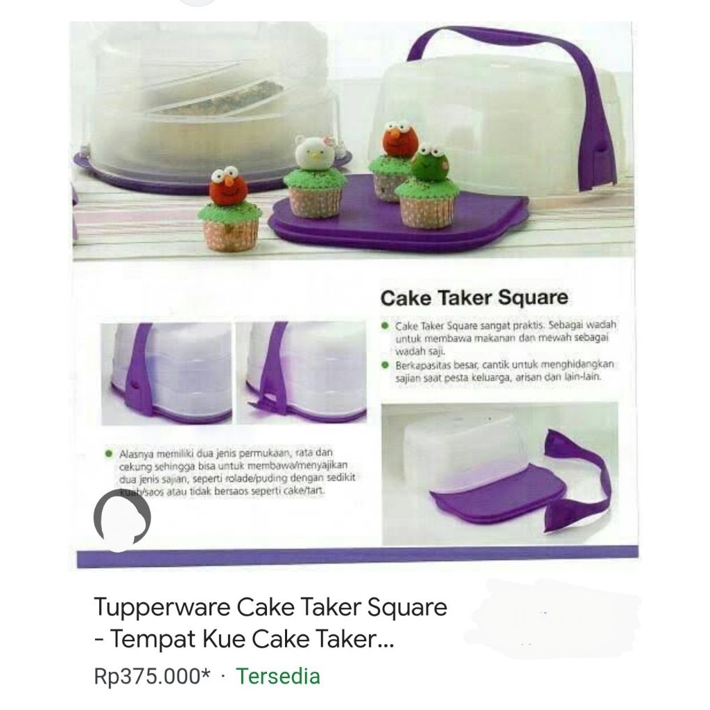 Tupperware cake taker promo warna ungu/tempat kue bolu(murah lebay)