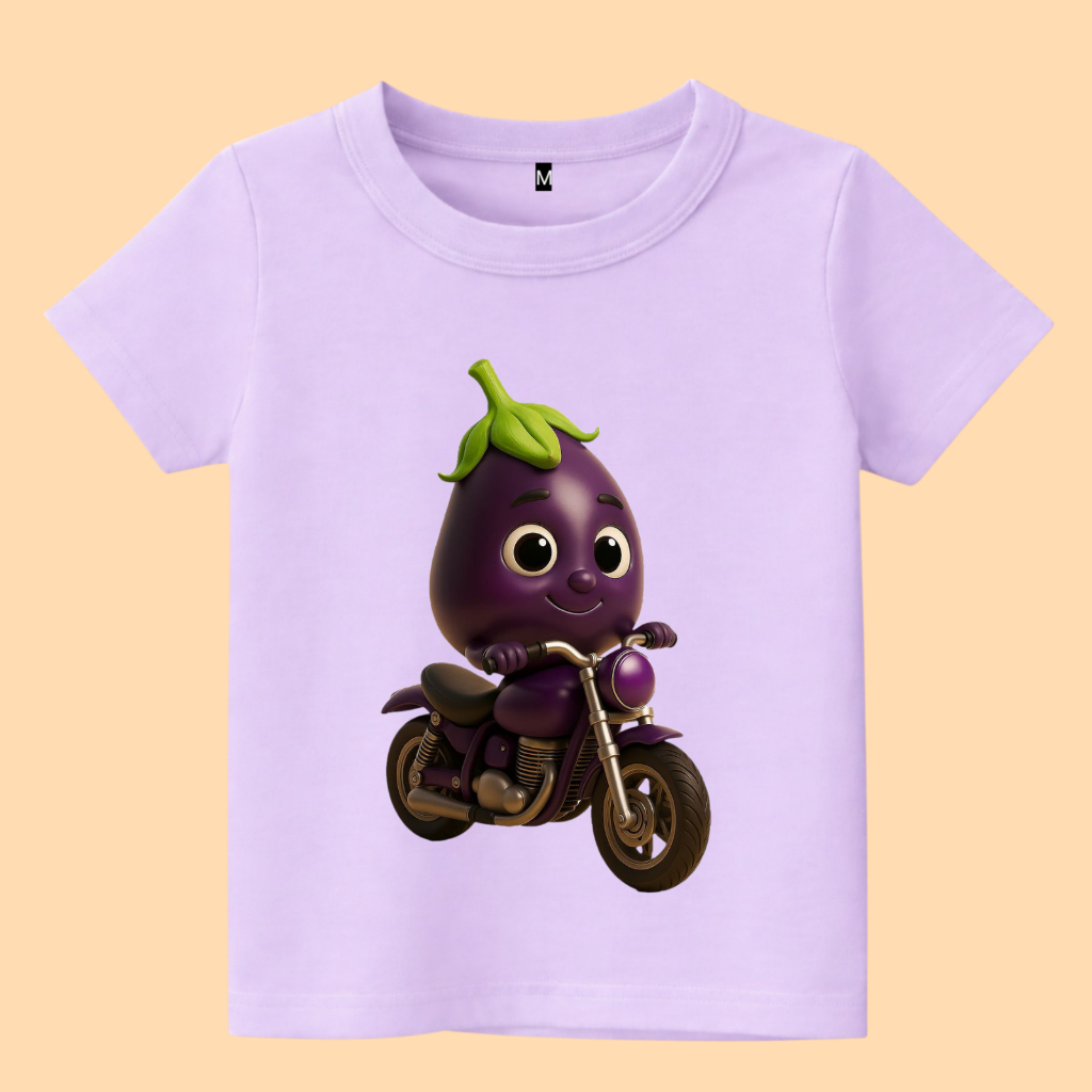 baju kaos anak gambar sayur terong lucu